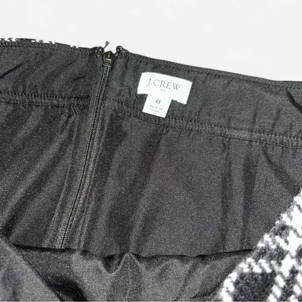 J. Crew Black and White Checkered A-Line Skirt - Picture 3 of 3